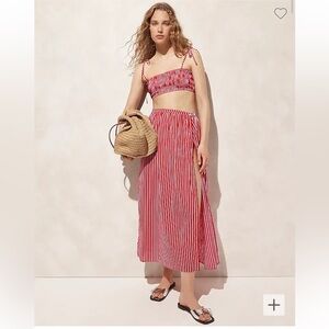 NWT Jcrew cotton voile beach skirt in stripe